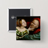 Quentin Matsys - Matched Lovers Vierkante Button 5,1 Cm (Voorkant /achterkant)
