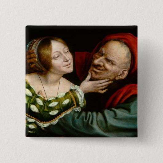 Quentin Matsys - Matched Lovers Vierkante Button 5,1 Cm (Voorkant)