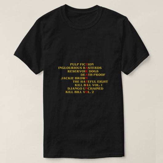Quentin Tarantino citeert essentie T-shirt (Design voorkant)
