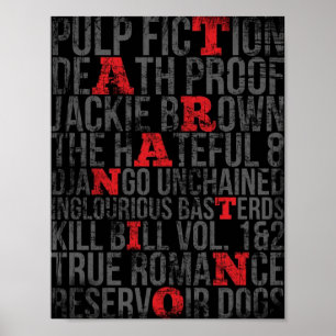 QUENTIN TARANTINO MOVIES  GRUNGE STYLE POSTER