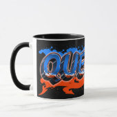 Quentin Vorname Name Graffiti blue orange Tasse Mok (Links)