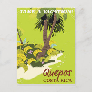 Quepos Costa Ricaanse vintage reisposter Briefkaart