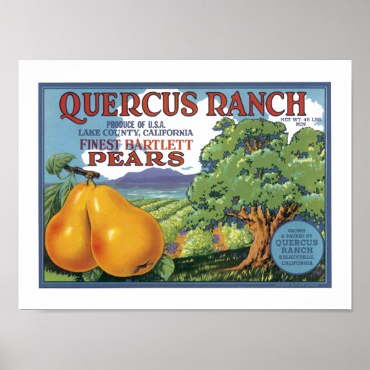 Quercus Ranch Bartlett Pears Poster (Voorkant)