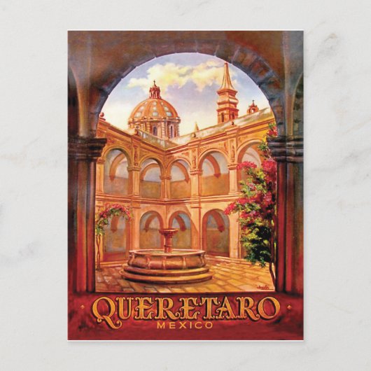 Queretaro stad, architectuur, Mexico, vintage reis Briefkaart (Voorkant)
