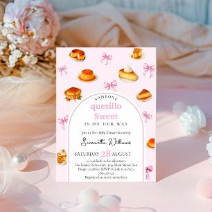 quesillo roze strik Baby shower Kaart