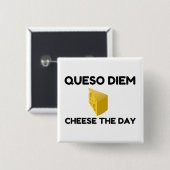 Queso Diem Vierkante Button 5,1 Cm (Voorkant /achterkant)