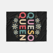 Queso Queen Floral Funny Cinco de Mayo Funny Mexic Fleece Deken (Voorkant (Horizontaal))