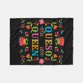 Queso Queen Floral Funny Cinco De Mayo Sarcastic F Fleece Deken (Voorkant (Horizontaal))