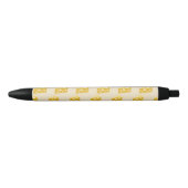 Queso Swiss Emmental Yellow Food Lover Pattern Zwarte Inkt Pen (Voorkant)