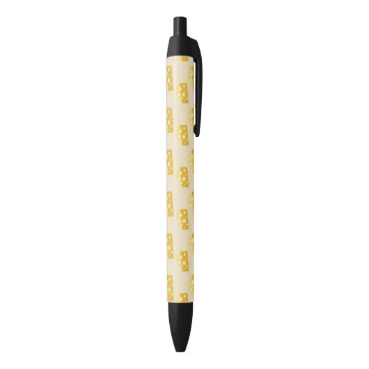 Queso Swiss Emmental Yellow Food Lover Pattern Zwarte Inkt Pen (Achterkant (Verticaal))
