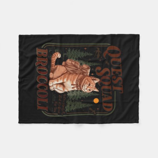 Quest Fantasy Squad Broccoli Funny Cat  Fleece Deken (Voorkant (Horizontaal))