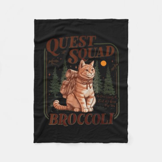 Quest Fantasy Squad Broccoli Funny Cat Fleece Deken (Voorkant)
