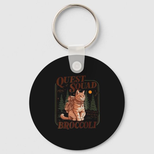 Quest Fantasy Squad Broccoli Funny Cat Sleutelhanger (Voorkant)