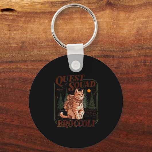 Quest Fantasy Squad Broccoli Funny Cat Sleutelhanger (Voorkant)