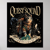 Quest Fantasy Squad Broccoli Kitten Funny Cat Poster (Voorkant)