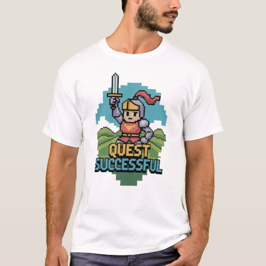 Quest Succesvol 8 Bit Motivatie T-shirt (Voorkant)