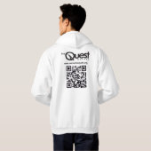 Quest-trui met logo en QR-code Hoodie (Achterkant volledig)