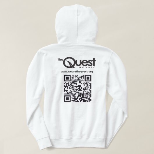 Quest-trui met logo en QR-code Hoodie (Design achterkant)