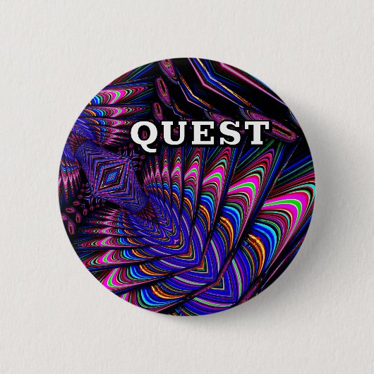 QUEST ( u kunt het woord wijzigen ) Ronde Button 5,7 Cm (Voorkant)