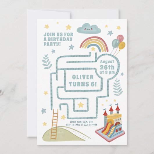 Quest verjaardagsfeestje kaart (Voorkant)