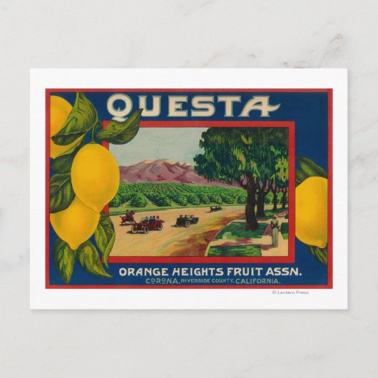Questa Lemon LabelCorona, CA Briefkaart (Voorkant)