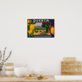Questa Lemon LabelCorona, CA Poster (Keuken)