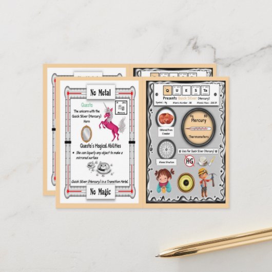 Questa - Mercury Horn Unicorn Game Kaart (Voorkant / Achterkant in situ)