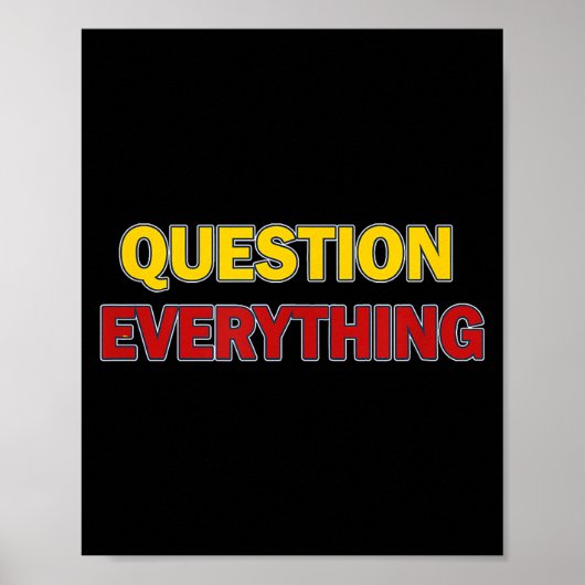 Question Everything Bold Tygraphy Graphic Poster (Voorkant)