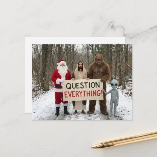 Question Everything Postcard Briefkaart (Voorkant / Achterkant in situ)