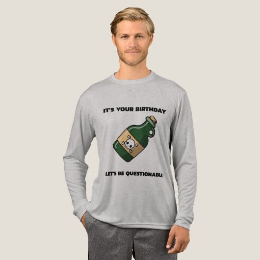 Questionable Birthday Vibes – Long Sleeve Edition Tri-Blend Shirt (Voorkant)