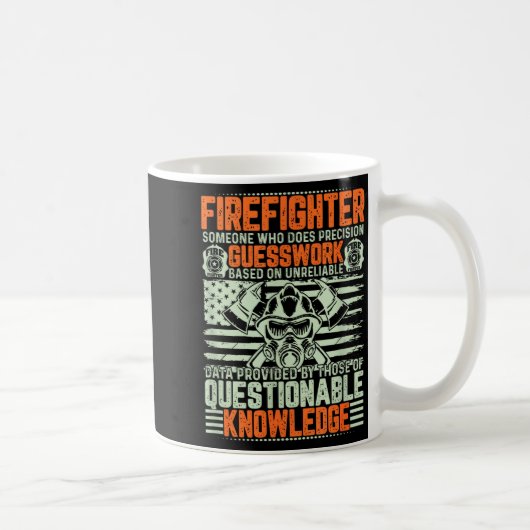 Questionable Knowledge Fireman Gift Proud Firefigh Koffiemok (Rechts)
