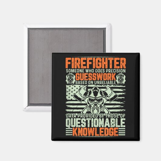 Questionable Knowledge Fireman Gift Proud Firefigh Magneet (Voorkant / Achterkant)