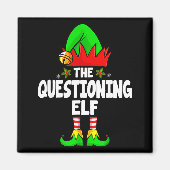 Questioning Elf Group Christmas Funny Pajama Party Magneet (Voorkant)