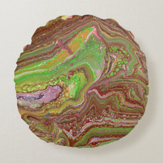 Questions 1 Wild Green Maroon Accent Pillow Rond Kussen