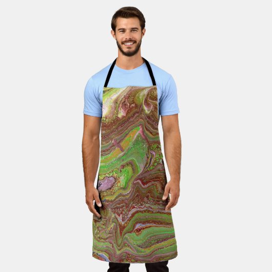 Questions 1 Wild Green Maroon Apron Schort (Gedragen)