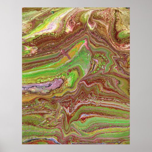 Questions 1 Wild Green Maroon Art Print (Voorkant)