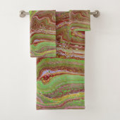 Questions 1 Wild Green Maroon Bath Towels Bad Handdoek (Insitu)