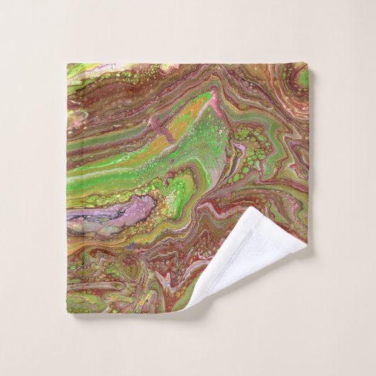 Questions 1 Wild Green Maroon Bath Towels Bad Handdoek (Wasdoekje)