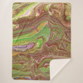 Questions 1 Wild Green Maroon Blanket Sherpa Deken (Voorkant)