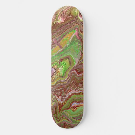 Questions 1 Wild Green Maroon Skateboard Deck (Voorkant)