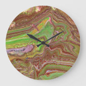 Questions 1 Wild Green Maroon Wall Clock Grote Klok (Voorkant)