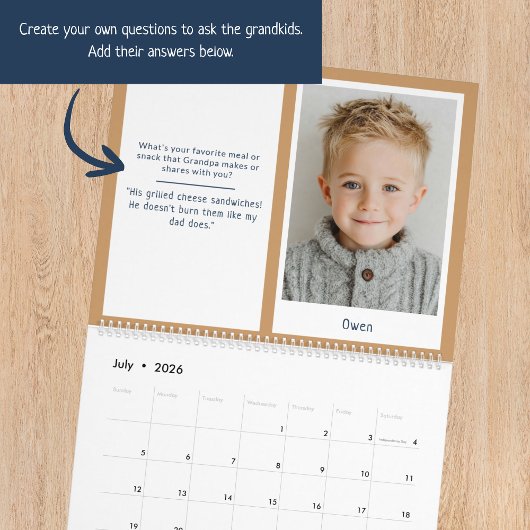 Questions Answers Grandkids Best Grandpa Ever Kalender