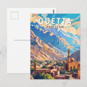 Quetta Pakistan Travel Art Vintage Briefkaart (Voorkant / Achterkant)