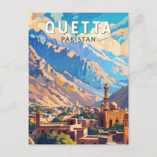 Quetta Pakistan Travel Art Vintage Briefkaart