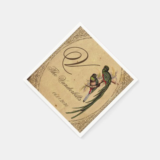  Quetzal Bird Bruiloft Servet (Hoek)