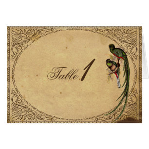  Quetzal Bird Elegant Table Number kaart