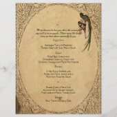  Quetzal Bird Elegant Wedding Menu (Voorkant)