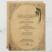  Quetzal Bird Elegant Wedding Menu (Voorkant / Achterkant)