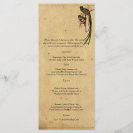  Quetzal Bird Elegant Wedding Menu