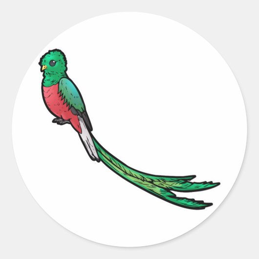 Quetzal Ronde Sticker (Voorkant)